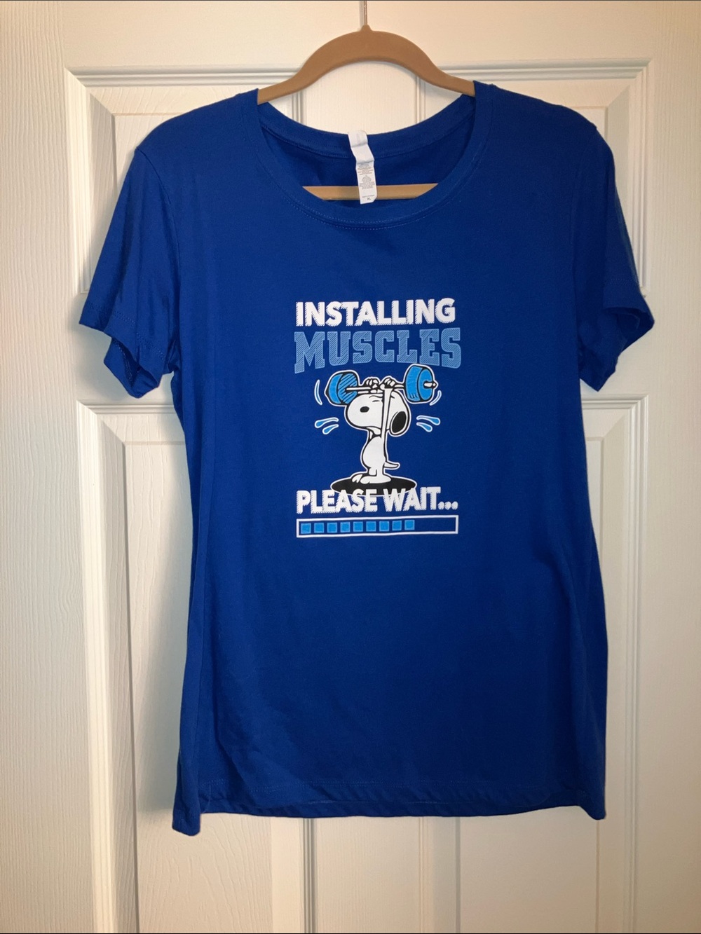 Snoopy Next Level Apparel Royal Blue Round Neck Tee - XL